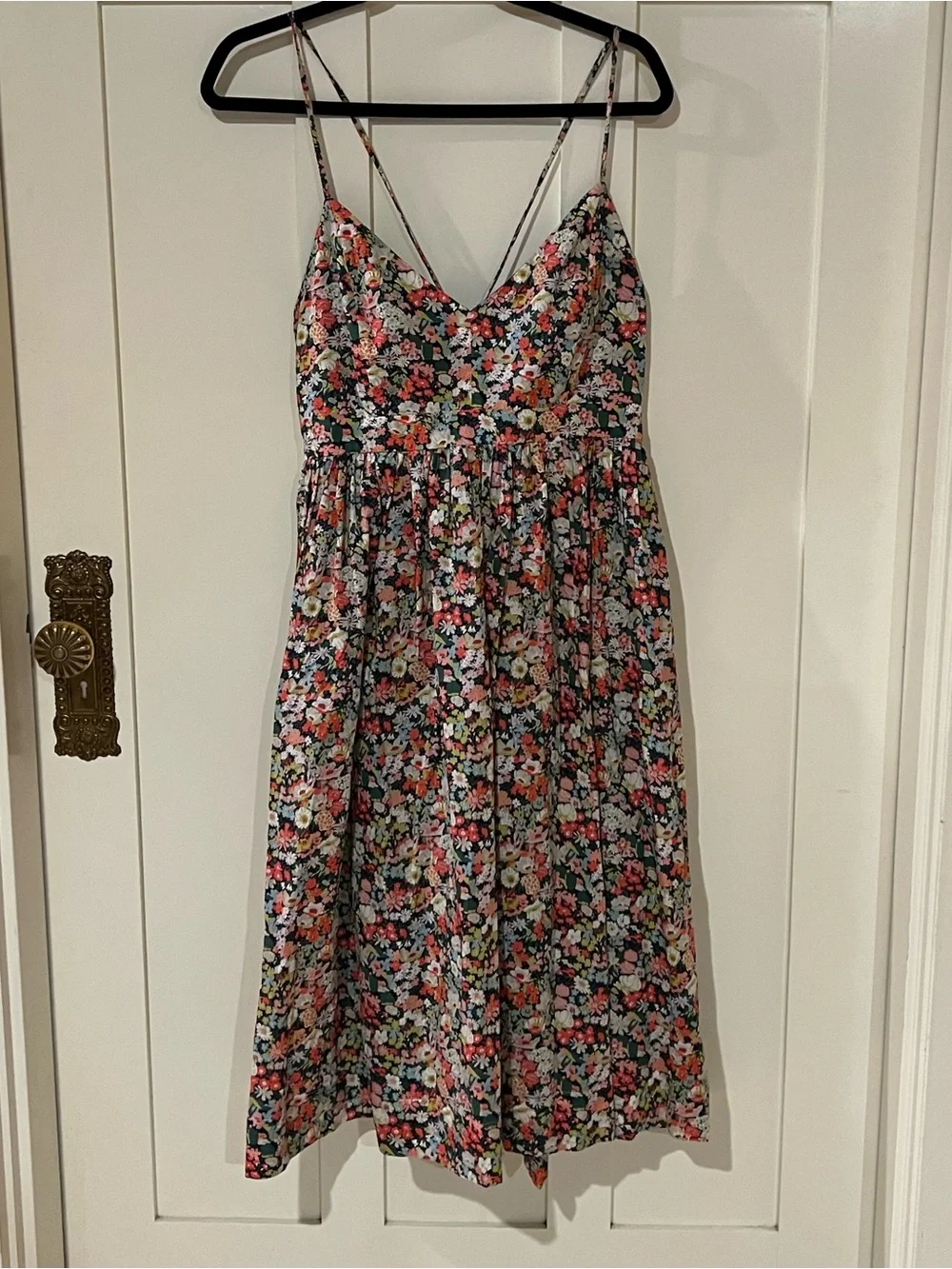 J. Crew x Liberty London Thorpe Ditsy Floral Midi Dress 12 Lace Up Tie Back - Picture 4 of 15